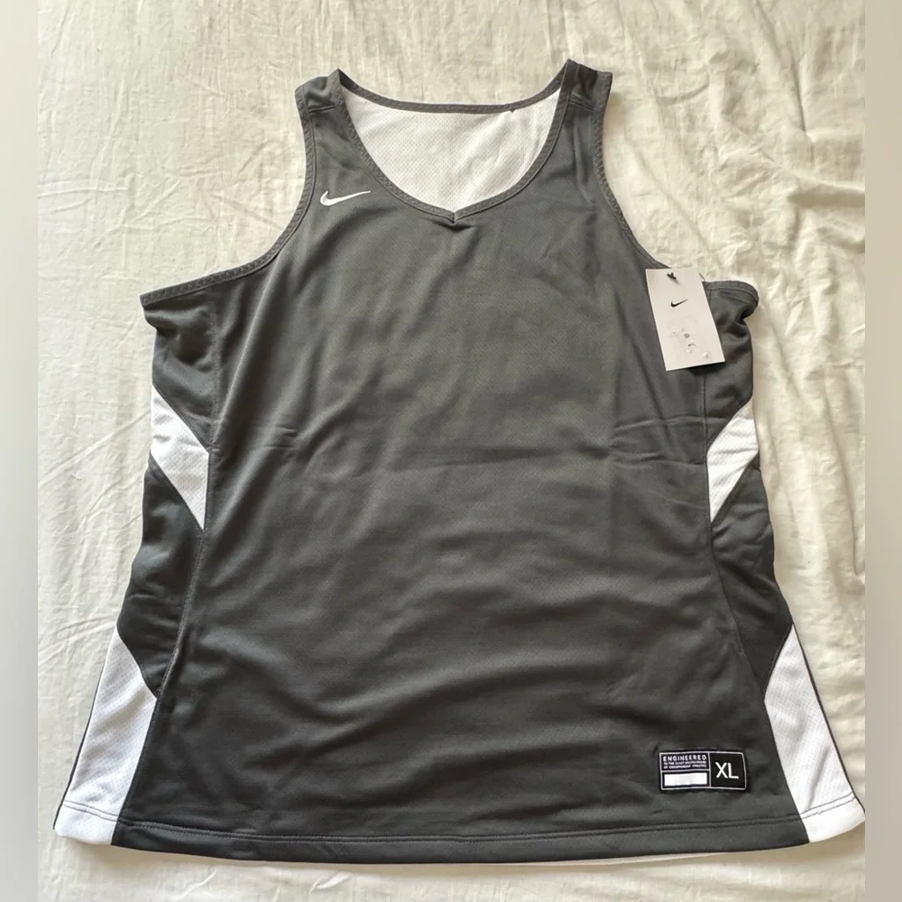 Nike | Tops | XL Nike Womens Basketball Jersey Reversible Gray /White Tank...